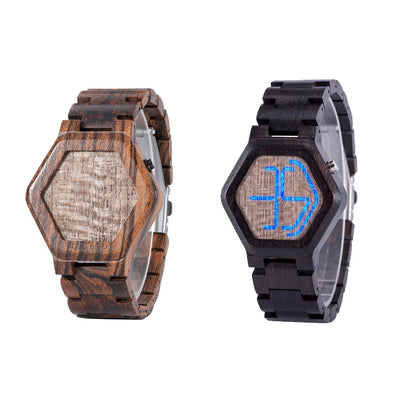 Reloj de Madera LED para Hombre con Visión Nocturna - Image 10