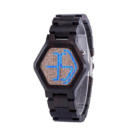 Reloj de Madera LED para Hombre con Visión Nocturna - Image 2