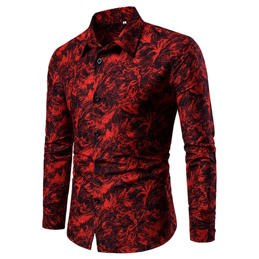Camisa Casual Estampada Slim Fit para Hombre - Manga Larga Otoño Invierno - Image 12