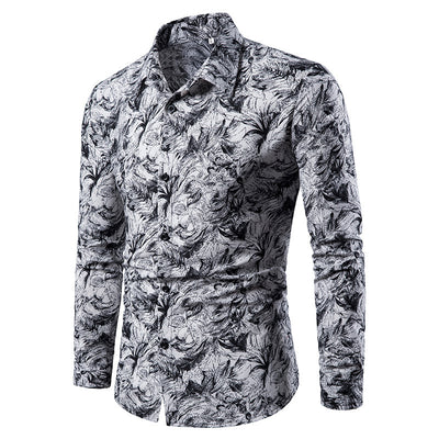 Camisa Casual Estampada Slim Fit para Hombre - Manga Larga Otoño Invierno - Image 13