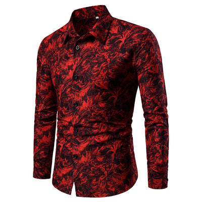 Camisa Casual Estampada Slim Fit para Hombre - Manga Larga Otoño Invierno - Image 2