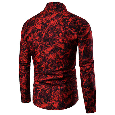 Camisa Casual Estampada Slim Fit para Hombre - Manga Larga Otoño Invierno - Image 4