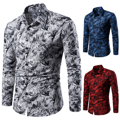 Camisa Casual Estampada Slim Fit para Hombre - Manga Larga Otoño Invierno - Image 5
