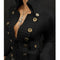 Cardigan Cuello de Pie Botones Colores Sólidos