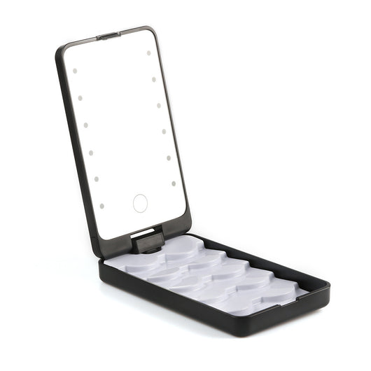 Kit de Pestañas Postizas con Espejo LED y Estuche de Almacenamiento - 5 Pares Portátil