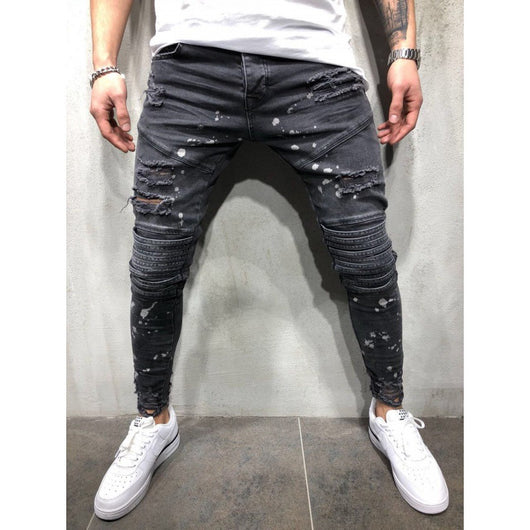 Pantalones Biker Slim Fit para Hombre con Detalles Graffiti - Image 6