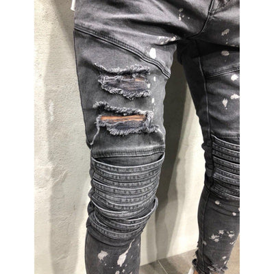 Pantalones Biker Slim Fit para Hombre con Detalles Graffiti - Image 9
