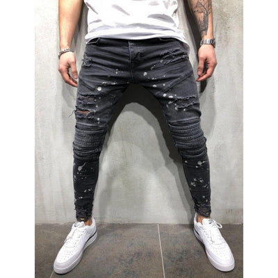 Pantalones Biker Slim Fit para Hombre con Detalles Graffiti - Image 3