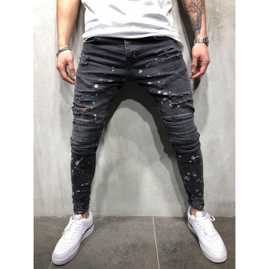 Pantalones Biker Slim Fit para Hombre con Detalles Graffiti - Image 3