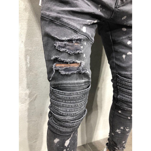 Pantalones Biker Slim Fit para Hombre con Detalles Graffiti - Image 2