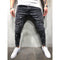 Men's Slim Fit Biker Trousers with Graffiti Details