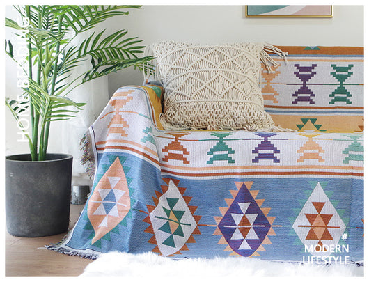 Manta Bohemia Geométrica Tejida para Sofá y Cama - Image 13