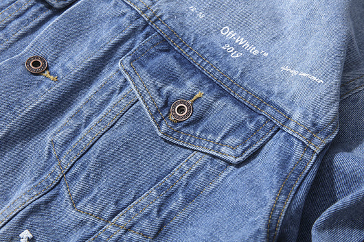 Chaqueta Denim Casual para Hombre con Diseño Graffiti y Letras - Image 13