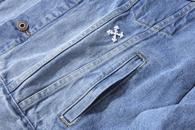 Chaqueta Denim Casual para Hombre con Diseño Graffiti y Letras - Image 11
