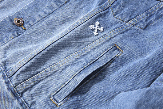 Chaqueta Denim Casual para Hombre con Diseño Graffiti y Letras - Image 11
