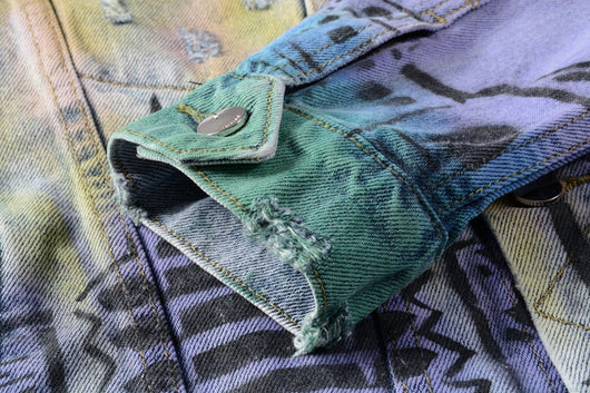 Chaqueta Denim Slim Estampado Graffiti para Hombre - Estilo Punk Urbano - Image 11