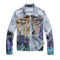 Chaqueta Denim Slim Estampado Graffiti para Hombre - Estilo Punk Urbano