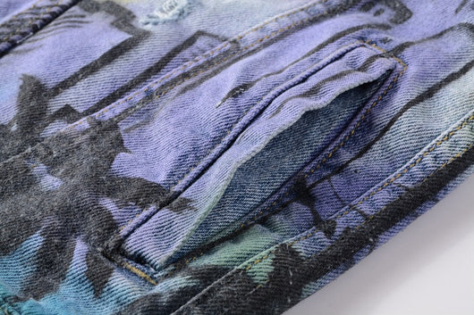 Chaqueta Denim Slim Estampado Graffiti para Hombre - Estilo Punk Urbano - Image 4