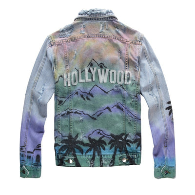 Chaqueta Denim Slim Estampado Graffiti para Hombre - Estilo Punk Urbano - Image 5