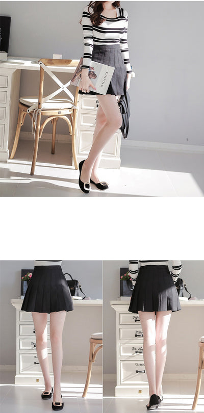 Falda Plisada Blanca de Cintura Alta Estilo Colegiala Japonesa - Image 6