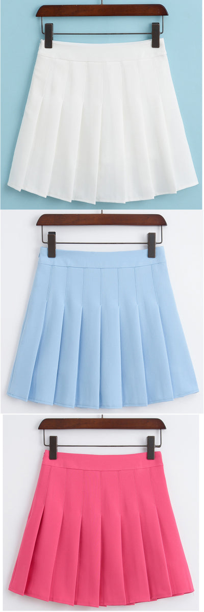 Falda Plisada Blanca de Cintura Alta Estilo Colegiala Japonesa - Image 8