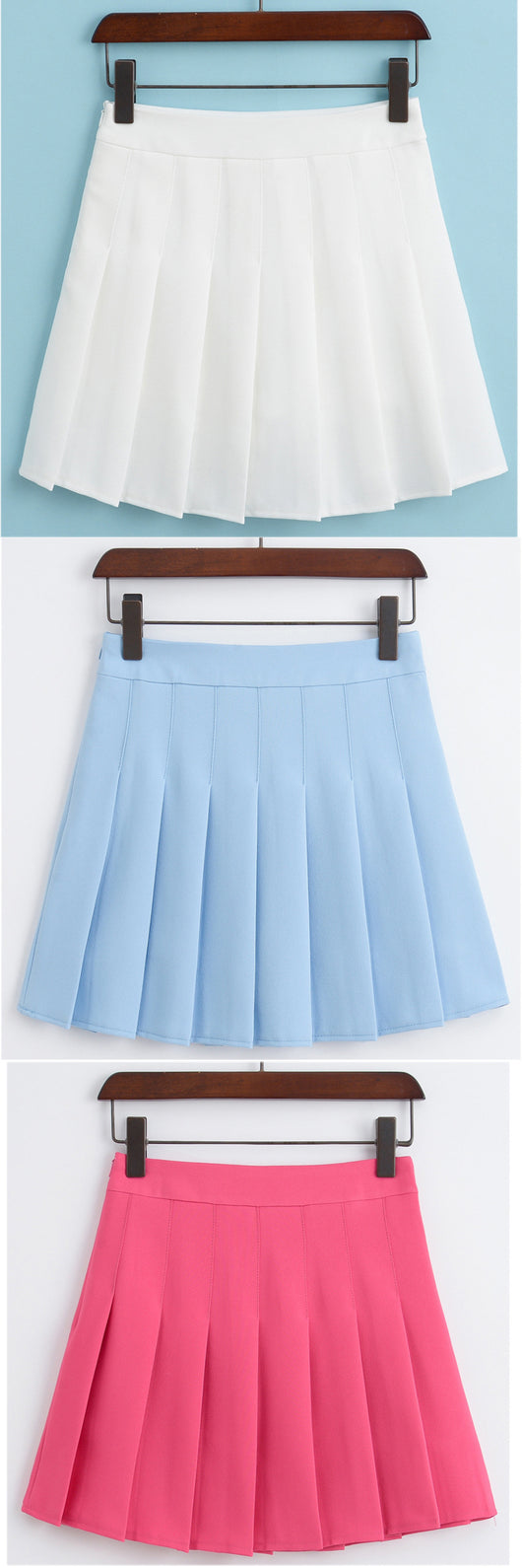 Falda Plisada Blanca de Cintura Alta Estilo Colegiala Japonesa - Image 8