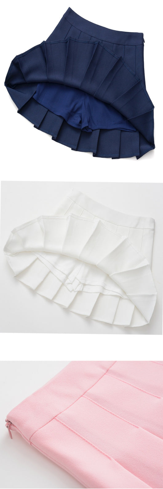 Falda Plisada Blanca de Cintura Alta Estilo Colegiala Japonesa - Image 9