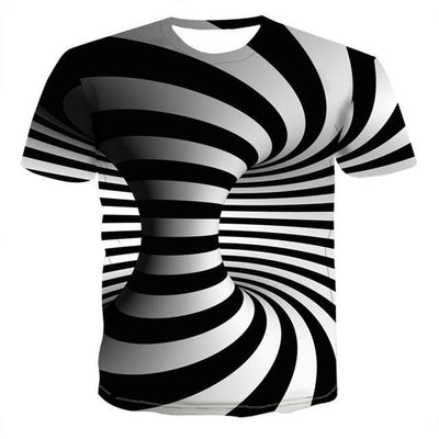 Playera Hombre Efecto Vértigo 3D Manga Corta - Image 4