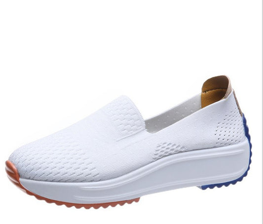 Zapatos Blancos de Malla Minimalista con Suela Plana