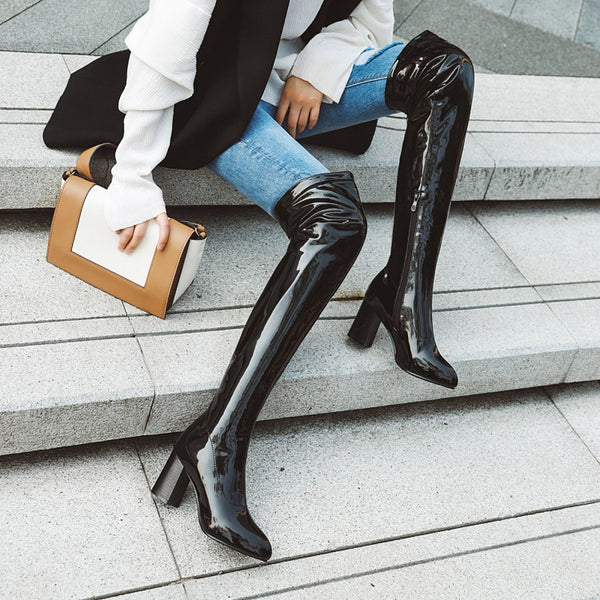 Bota Larga de Tacón Alto Cómoda y Casual