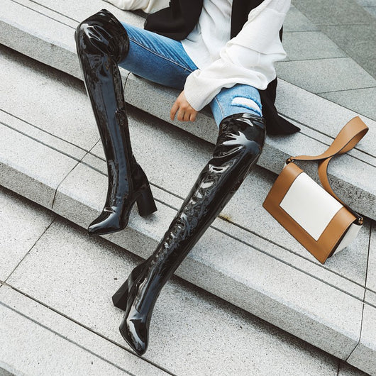 Bota Larga de Tacón Alto Cómoda y Casual - Image 11