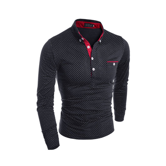 Camisa Casual de Lunares para Hombre - Manga Larga Moderna - Image 8