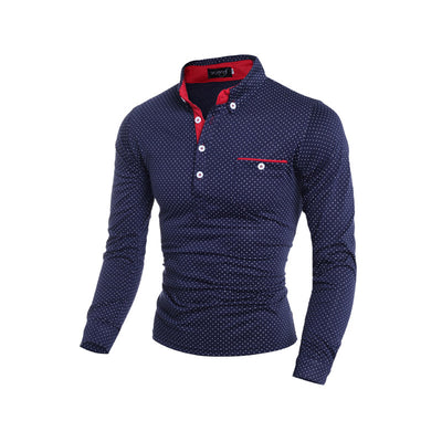Camisa Casual de Lunares para Hombre - Manga Larga Moderna - Image 11