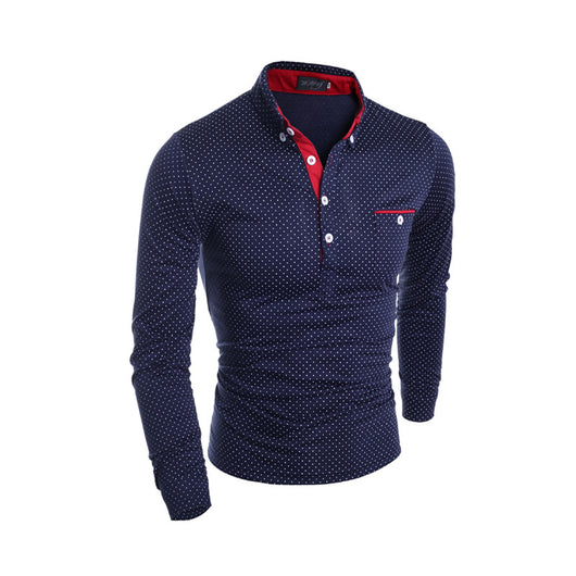 Camisa Casual de Lunares para Hombre - Manga Larga Moderna - Image 9