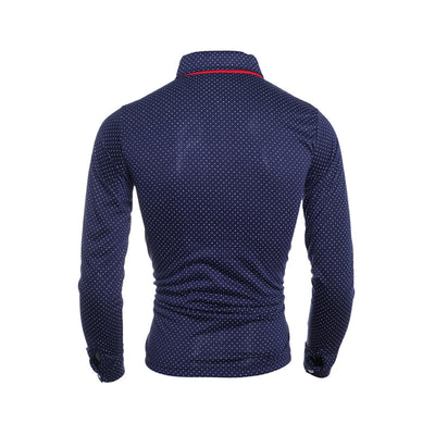 Camisa Casual de Lunares para Hombre - Manga Larga Moderna - Image 5