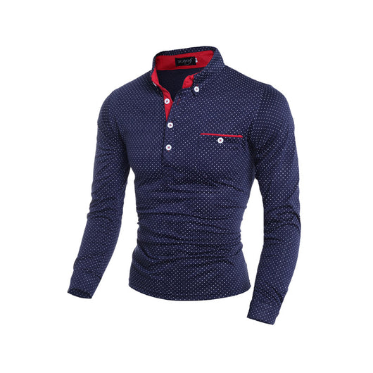 Camisa Casual de Lunares para Hombre - Manga Larga Moderna - Image 4