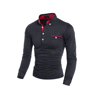 Camisa Casual de Lunares para Hombre - Manga Larga Moderna - Image 6