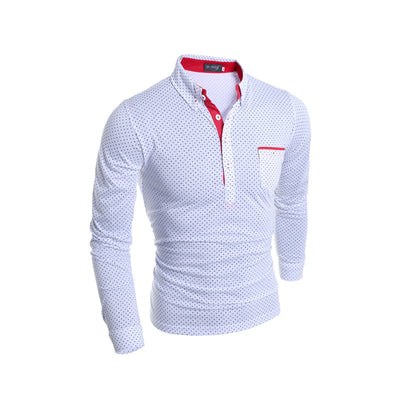 Camisa Casual de Lunares para Hombre - Manga Larga Moderna - Image 2