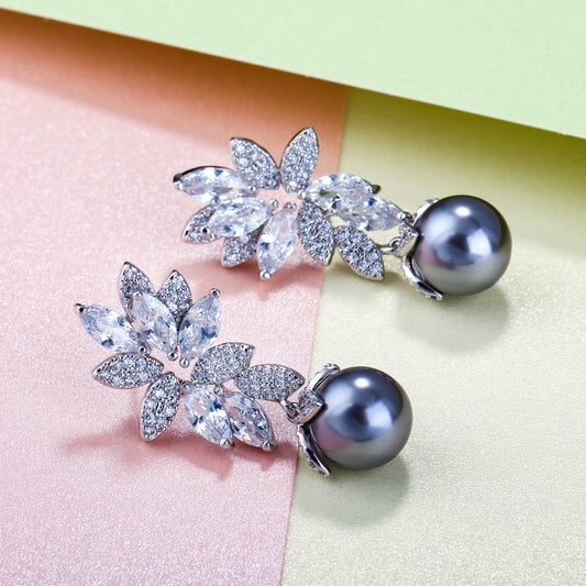 Conjunto de Collar y Aretes de Plata Esterlina 925 con Perla y Circonita - Diseño Coreano Versátil - Image 2