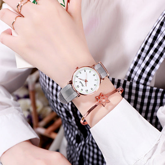 Reloj Casual para Mujer con Cielo Estrellado Luminoso y Correa Arcoíris - Image 15