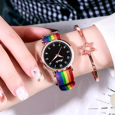 Reloj Casual para Mujer con Cielo Estrellado Luminoso y Correa Arcoíris - Image 20