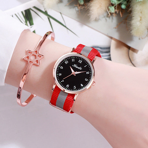 Reloj Casual para Mujer con Cielo Estrellado Luminoso y Correa Arcoíris