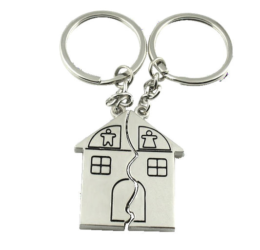 Llavero de Aleación Forma Casa para Parejas - Recuerdo de Viajes