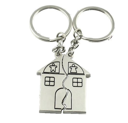 Llavero de Aleación Forma Casa para Parejas - Recuerdo de Viajes