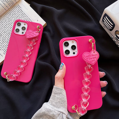 Funda para Teléfono Cadena de Muñeca Corazón Rojo Love Girl - Image 6