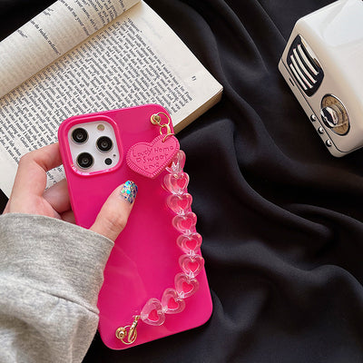 Funda para Teléfono Cadena de Muñeca Corazón Rojo Love Girl - Image 9
