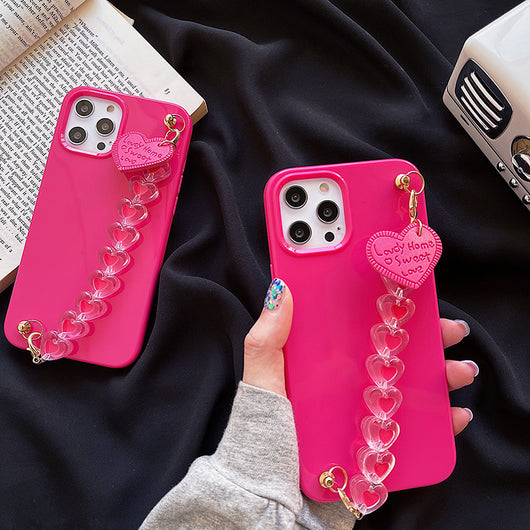 Funda para Teléfono Cadena de Muñeca Corazón Rojo Love Girl - Image 4