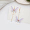 Aretes Mariposa Asimétricos con Borla de Perla y Circón - Diseño Círculo Largo