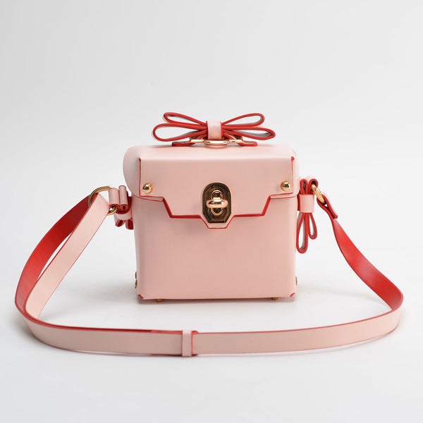 Bolso de Hombro Cuadrado Retro con Moño 3D y Remaches