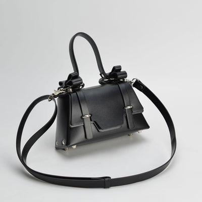 Bolso de Hombro Cuadrado Retro con Moño 3D y Remaches - Image 6